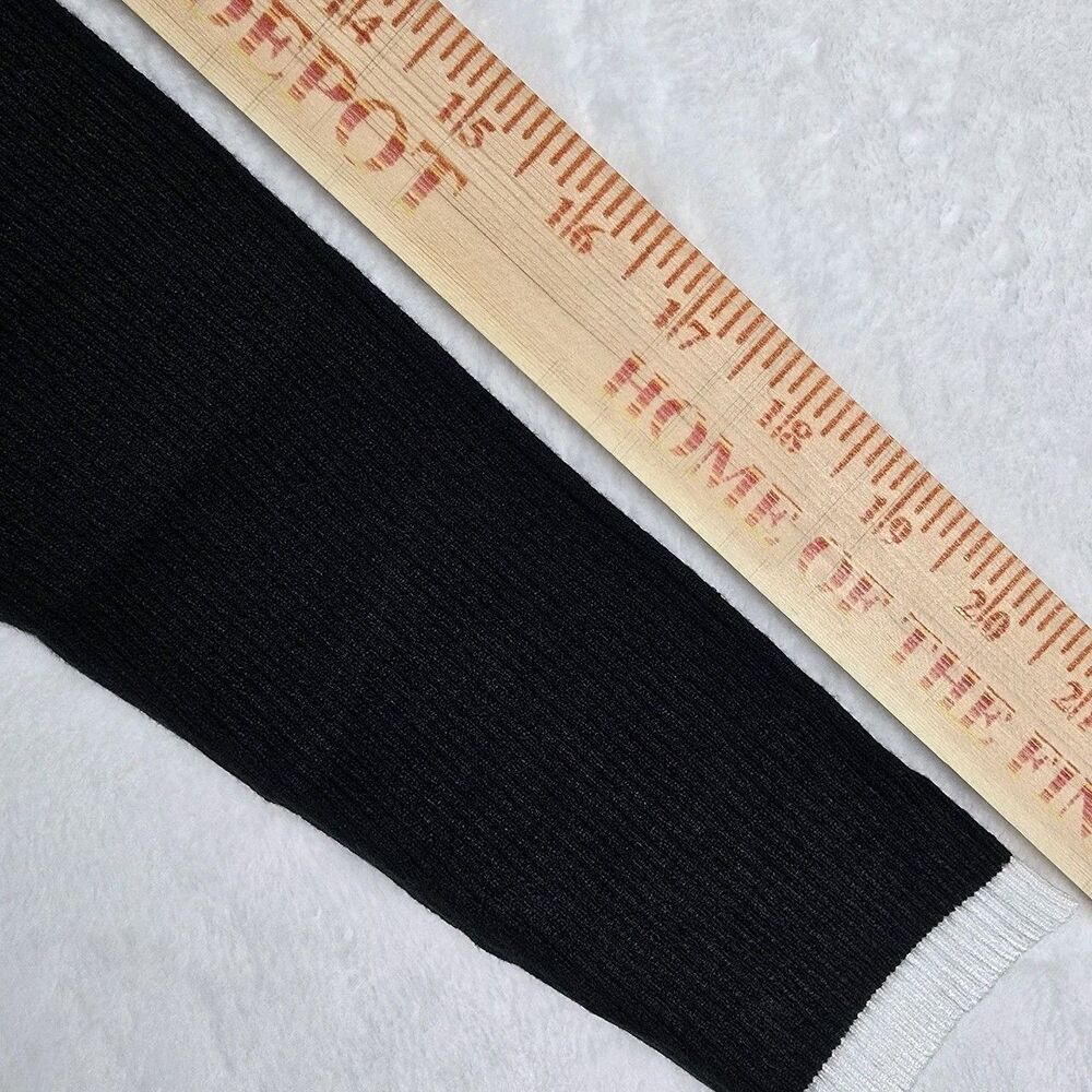 Nenoná Black Ribbed Knit Polo Collar Long Sleeve Sweater Women Top Size S - Picture 8 of 8